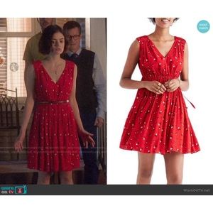 Madewell Magnolia Tie Back Red Dress Size Large